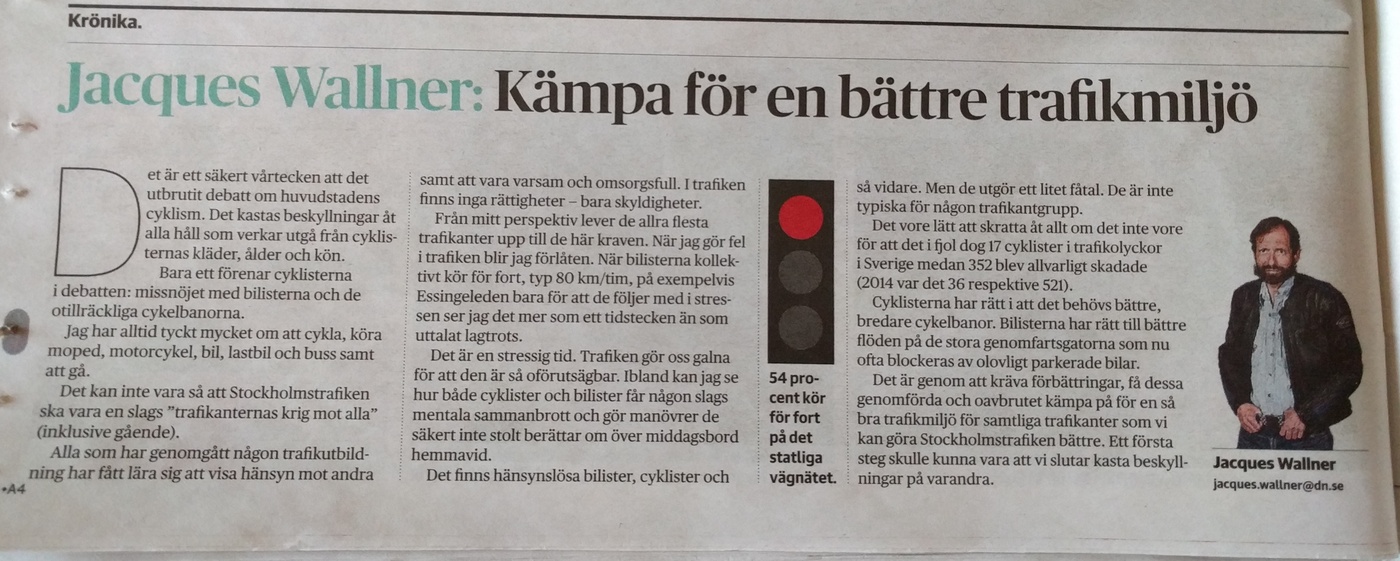 Krönika från DN av Jacques Wallner