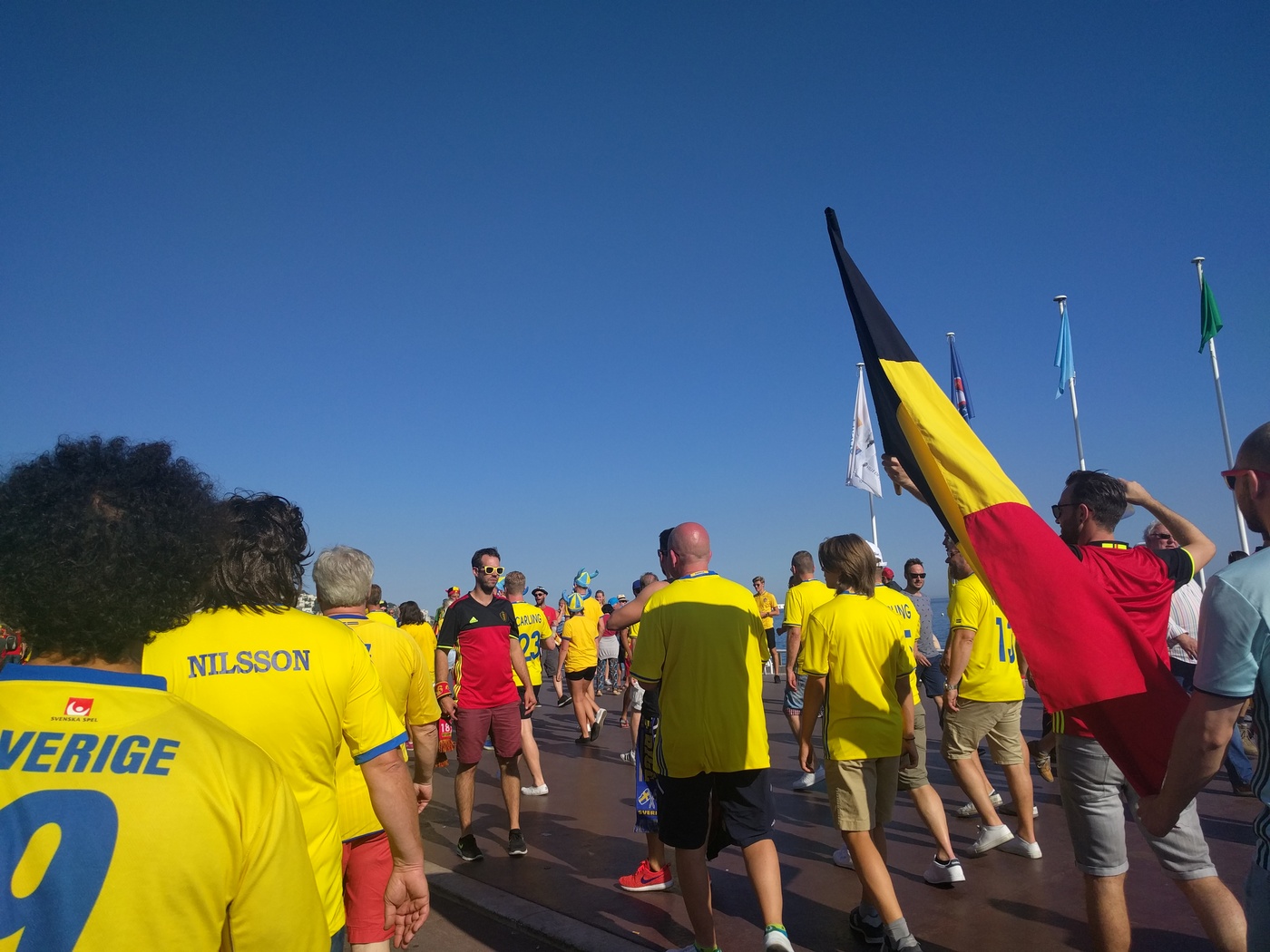 Svenska och belgiska fans