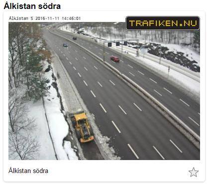 Trafiken.nu, snöröjning Roslagsvägen fredag 11/11