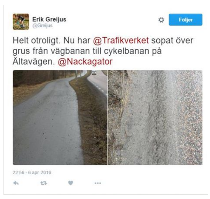 Trafikverket har lyckats sopa undan gruset över till GC-banan