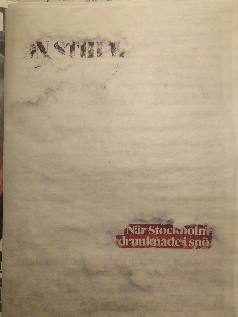 Dagens Nyheter Sthlm, snöig förstasida torsdag 2016-12-10