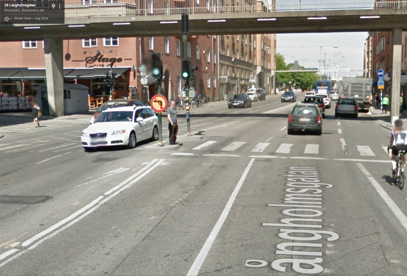 Långholmsgatan, karta från Google. Maj 2016